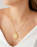 Relicário Estrela Gomos Banhado a Ouro 18K - 45 cm