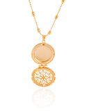 Relicário Estrela Gomos Banhado a Ouro 18K - 45 cm