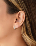 Brinco Argola Click Bolinhas 1.0 cm Ródio Branco