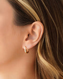 Brinco Argola Click em U Lisa 1.5 cm Banhado a Ouro 18K