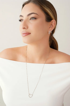 Brinco Argola Click em U Lisa 1.5 cm Ródio Branco