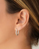 Brinco Argola Click em U Lisa 1.9 cm Ródio Branco