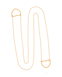 Escapulário Corações Vazados Banhado a Ouro 18K - 60 cm