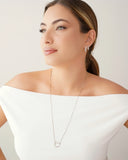 Escapulário Corações Vazados Ródio Branco - 60 cm