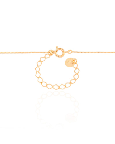 Colar Infantil Veneziana Laço Cristal Banhado a Ouro 18K - 35 cm