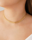 Choker Malha Relógio 8 mm Banhado a Ouro 18K