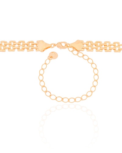 Choker Malha Relógio 8 mm Banhado a Ouro 18K - 31 cm