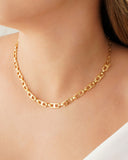 Choker Elos Retangulares 5 mm Banhado a Ouro 18K