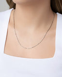 Gargantilha Canutilhos 1 mm Ródio Branco - 45 cm