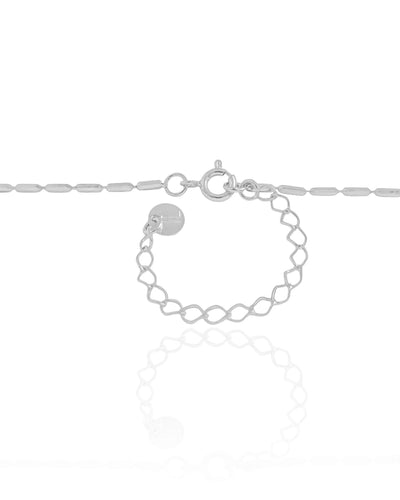 Gargantilha Canutilhos 1 mm Ródio Branco - 45 cm