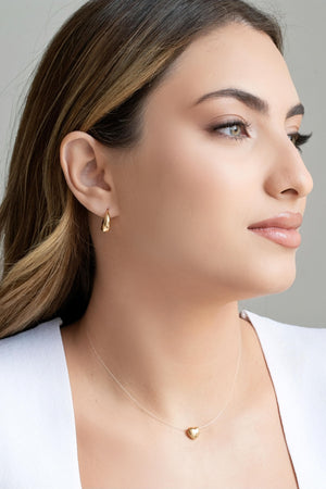 Brinco Argola Click Abaulada Lisa 1.6 cm Banhado a Ouro 18K