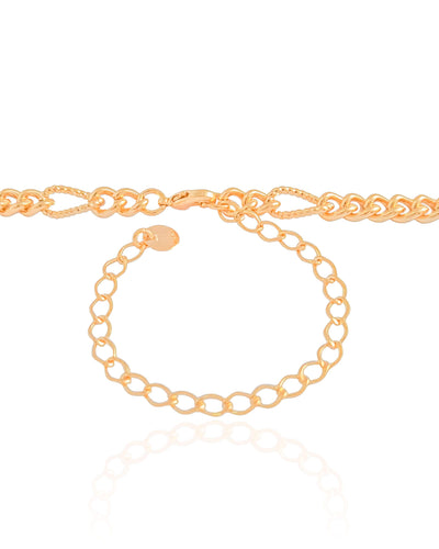 Choker Elos Detalhados 5 mm Banhado a Ouro 18K - 30 cm