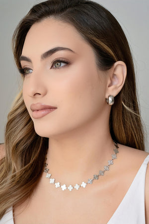 Choker Alhambra 10 mm Ródio Branco