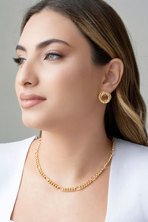 Brinco Torcido Entrelaçado 1.9 cm Banhado a Ouro 18K