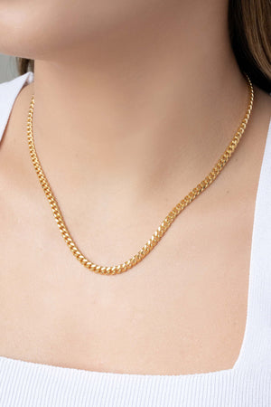 Gargantilha Grumet 4 mm Fecho Mosquetão Banhado a Ouro 18K - 40 cm