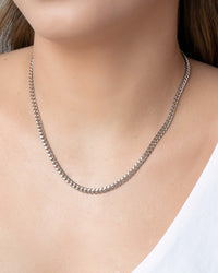 Gargantilha Grumet 4 mm Fecho Mosquetão Ródio Branco - 40 cm