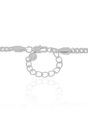 Gargantilha Grumet 4 mm Fecho Mosquetão Ródio Branco - 40 cm