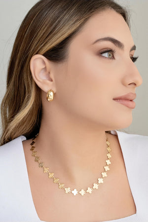 Brinco Argola Click Lisa 1.7 cm Banhado a Ouro 18K