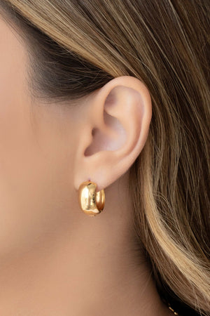 Brinco Argola Click Lisa 1.7 cm Banhado a Ouro 18K