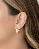 Brinco Argola Click Lisa 1.7 cm Banhado a Ouro 18K