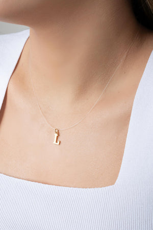 Choker Nylon Letra F Banhado a Ouro 18K