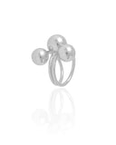 Anel Bolas Lisas Tamanho 12 Ródio Branco