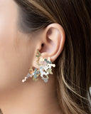 Brinco Orgânico Plaquinhas Mix Banho 5.2 cm Banhado a Ouro 18K