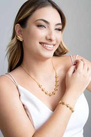 Ear Cuff Orgânico 2.5 cm Banhado a Ouro 18K