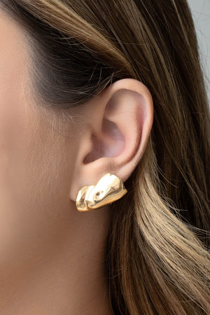 Ear Cuff Orgânico 2.5 cm Banhado a Ouro 18K