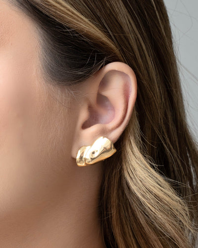Ear Cuff Orgânico 2,5 cm Banhado a Ouro 18K