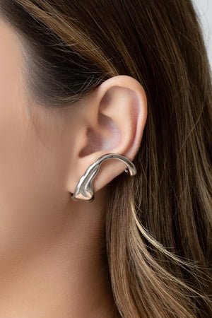 Ear Cuff Orgânico Ródio Branco