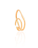 Anel Duplo Filetes Tamanho 16 Banhado a Ouro 18K