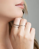 Anel Duplo Filetes Tamanho 16 Ródio Branco