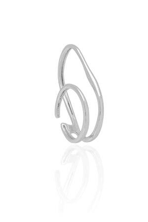 Anel Duplo Filetes Tamanho 16 Ródio Branco