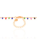 Choker Miçangas Coloridas Banhado a Ouro 18K