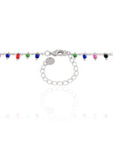 Choker Miçangas Coloridas Ródio Branco