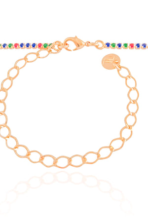 Choker Riviera Colorida 1.7 mm Banhado a Ouro 18K