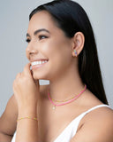 Pulseira Bolinhas Coloridas 2 mm Banhado a Ouro 18K