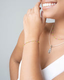 Pulseira Bolinhas Coloridas 2 mm Ródio Branco
