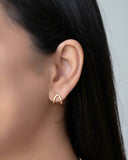 Brinco Argola em V Lisa 1.0 cm Banhado a Ouro 18K