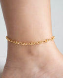 Tornozeleira Elos Ovais 6 mm Banhado a Ouro 18K