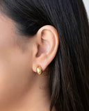 Brinco Gota Lisa ABS 1.6 cm Banhado a Ouro 18K