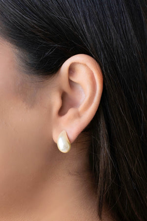 Brinco Gota Pérola 1.8 cm Banhado a Ouro 18K