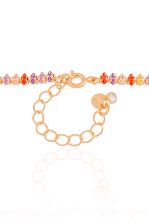 Choker Riviera Navetes Coloridos Banhado a Ouro 18K