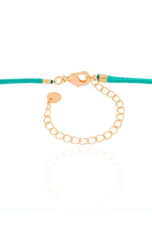 Choker Fio Coreano Verde Água Concha Banhado a Ouro 18K