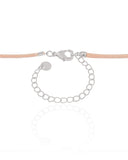 Choker Fio Coreano Bege Búzio Ródio Branco