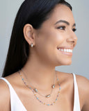 Gargantilha Veneziana Oval Liso Ródio Branco - 40 cm