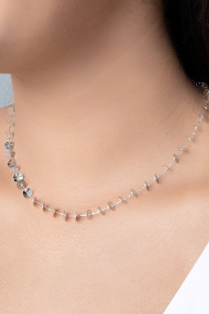 Choker Plaquinhas Lisas 6 mm Ródio Branco