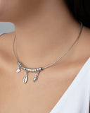 Aro Flexível Pingentes Búzios Ródio Branco - 40 cm