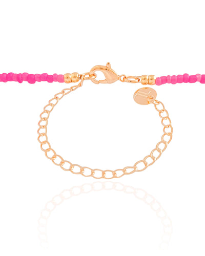 Choker Miçanga Rosa Estrela do Mar Banhado a Ouro 18K - 32 cm